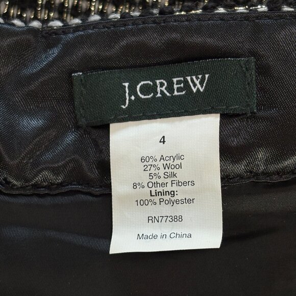 J. Crew Notte Black Multi Metallic Boucle Tweed Pencil Skirt, 4 - Picture 9 of 10